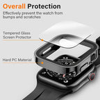 Amizee 2 Pack Compatible with Apple Watch Case 44mm Series 6/5/4/SE with Built-in Screen Protector, Hard PC Case Straight Edge Ultra Thin Anti-Scratch Protective Cover for iWatch 44mm (Black) - Image 2