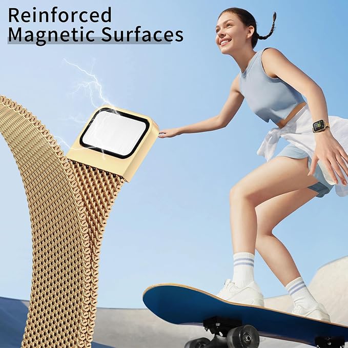 MARGE PLUS Slim Milanese Loop Compatible with Apple Watch Band for women 41mm 40mm 38mm 42mm 46mm 45mm 44mm, Stainless Steel Magnetic Mesh Strap work on iWatch Series 11 10 9 8 7 6 5 4 3 & SE 3 2 1 - Image 5