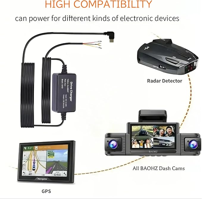 Hardwire Kit for Dash Cam with Acc Multi-Size, 24H Parking Monitoring, Low Voltage Protection, USB C Power Port for Car Dash Camera add a Circuit Fuses - Image 3