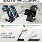 RYND 2026 Traveling Wireless Mag-Safe Fast Charging Station,Magnetic 3 in 1 Charger with Light for iPhone 16 15 14 13 12 Pro Max Plus,Apple Watch Series & Air pods 4 3 2 Pro-Gifts for Wife & Husband - Image 5
