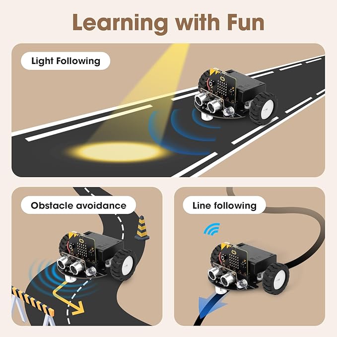 ACEBOTT Robotics for Kids Ages 8–12 12-16, Smart Robot Car Kit Compatible with BBC Micro:bit V2,STEM Toys Coding Robot Kit Compatible with LEGO,Gift for Kids and Teens(Included Micro:Bit) - Image 6