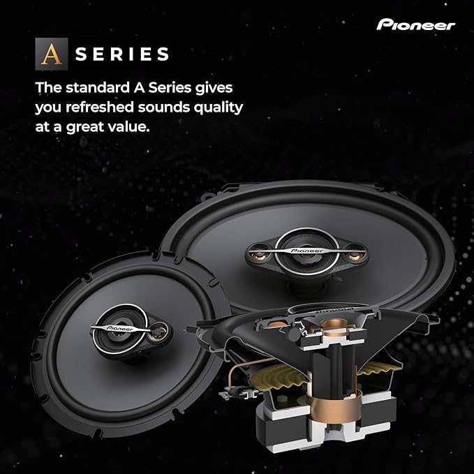 PIONEER A-Series Standard TS-A1371F 5.25” 3-Way Speakers (Pair) – 300W Max, Balanced Sound + Smooth Treble, Enhanced Bass, Great Stock Replacement - Image 2