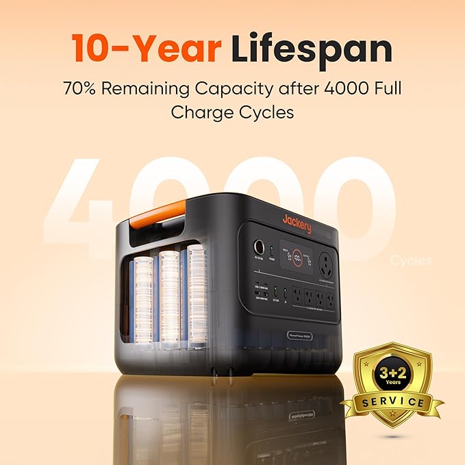 Jackery HomePower 3000 Portable Power Station with AC Cable, 3600W (Surge 7200W) Output, 3072Wh LFP Solar Generator, Essential Home Backup for Home Use, Power Outage (Solar Panel Optional) - Image 5