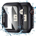 Tensea for Waterproof Apple Watch Screen Protector Case 44mm SE 3/SE 2nd Generation/SE/Series 6/5/4 Accessories, iWatch Protective PC Face Cover with Tempered Glass Film for Women Men, 44 mm by Tensea