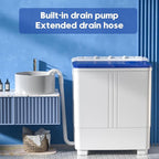 Auertech Portable Washing Machine, 20lbs Twin Tub Washer Mini Compact Laundry Machine with Drain Pump, Semi-automatic 12lbs Washer 8lbs Spinner Combo for Dorms, Apartments, RVs - Image 5