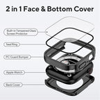 4 Pack Compatible with Apple Watch Waterproof Case 40mm Series 6/5/4/SE with Tempered Glass Screen Protector, 2 in 1 Full Coverage Bumper Protective Cover for iWatch Accessories 40 mm - Image 2