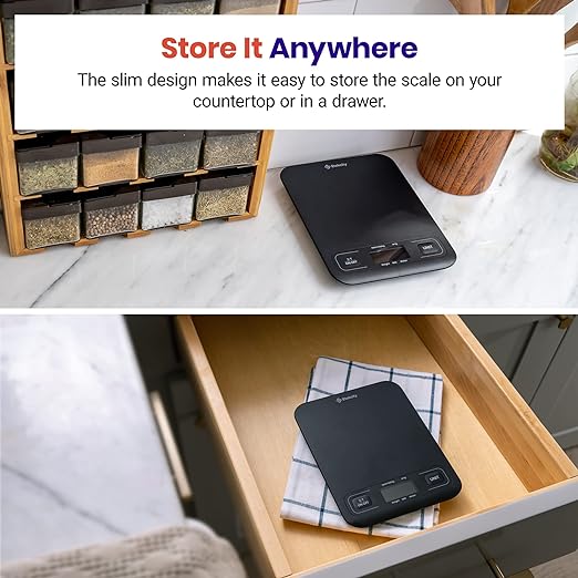 Etekcity Food Kitchen Scale, Digital Mechanical Weighing Scale,Grams and Ounces for Weight Loss, Baking, Cooking, Keto and Meal Prep,Packages, Liquids, Jewelry, LCD Display, Medium, Black - Image 6