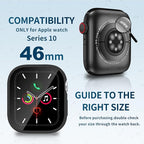 Waterproof Case for Apple Watch Series 10 Series 11 46mm Built-in Tempered Glass Screen Protector,[Slim Guard PC Bumper] [Touch Sensitive] Full Protective Face Cover Compatible iWatch Accessories - Image 2