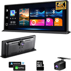 K2 PRO 11.3'' Wireless CarPlay Screen 4K Dash Cam Portable Android Auto Car Stereo Video Recording, Car Audio Receivers 1080P Backup Camera, Bt/GPS Navigation/AirPlay/Siri by Unknown