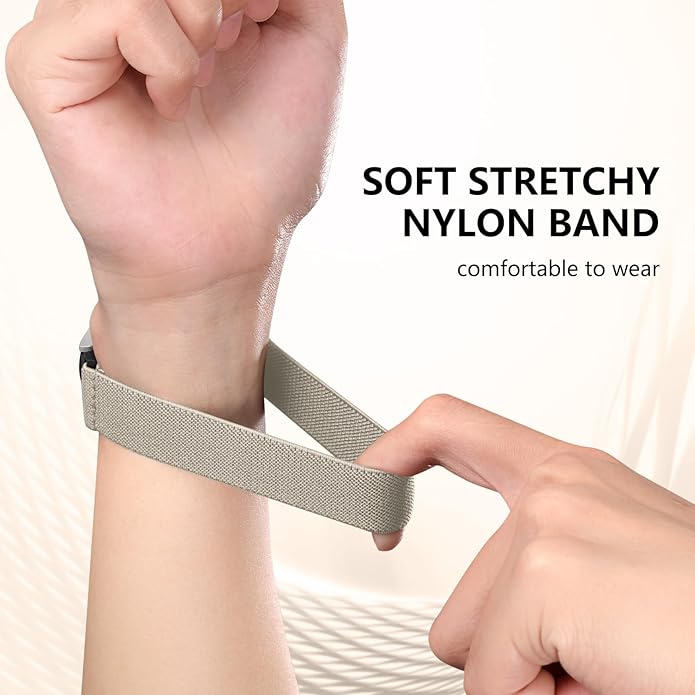Lerobo 5 Pack Stretchy Bands Compatible with Samsung Galaxy Watch 7 6 5 4 FE Band 40mm 44mm 45mm/Watch 6 4 Classic 4 42mm 46mm 43mm 47mm/Active 2,20mm Soft Nylon Solo Loop Band Elastic Strap - Image 9