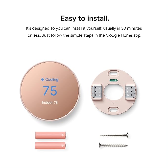 Google Nest Thermostat - Smart Thermostat for Home - Programmable Wifi Thermostat - Sand - Image 8