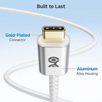 Cable Matters Braided 240W USB C Fast Charging Cable - 10ft, USBC to USBC Cable, No Video, 240W Fast Charging Cord Type C Works with iPhone 15/16, iPad Pro, Macbooks, Surface Pro, White - Image 4