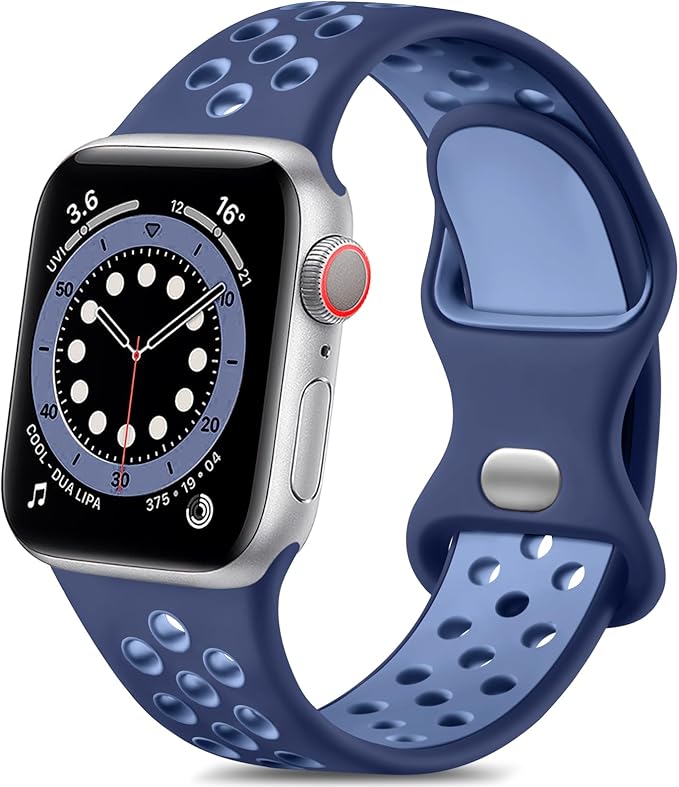 Lerobo Compatible with Apple Watch Band 44mm SE 3 2 Series 11 10 46mm Series 9 8 45mm Ultra 3 2 Ultra 49mm 42mm for Men Women,Soft Silicone Sport Strap for iWatch Series 7 6 5 4 3 2 1 Yankees Blue by Lerobo