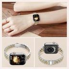 TiMOVO Metal Band Compatible with Apple Watch 42mm (Series 11/10) 41mm 40mm 38mm for Women, Dressy Replacement Strap for iWatch SE 3/2/1, Series 9/8/7/6/5/4/3/2/1, Silver/Gold - Image 3