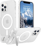 Temdan Magnetic Compatible with iPhone 12 Case & iPhone 12 Pro Case, [Built-in Invisible Kickstand][Compatible with MagSafe][Military Grade Shockproof] Slim Translucent Matte Phone Case 6.1" by Temdan