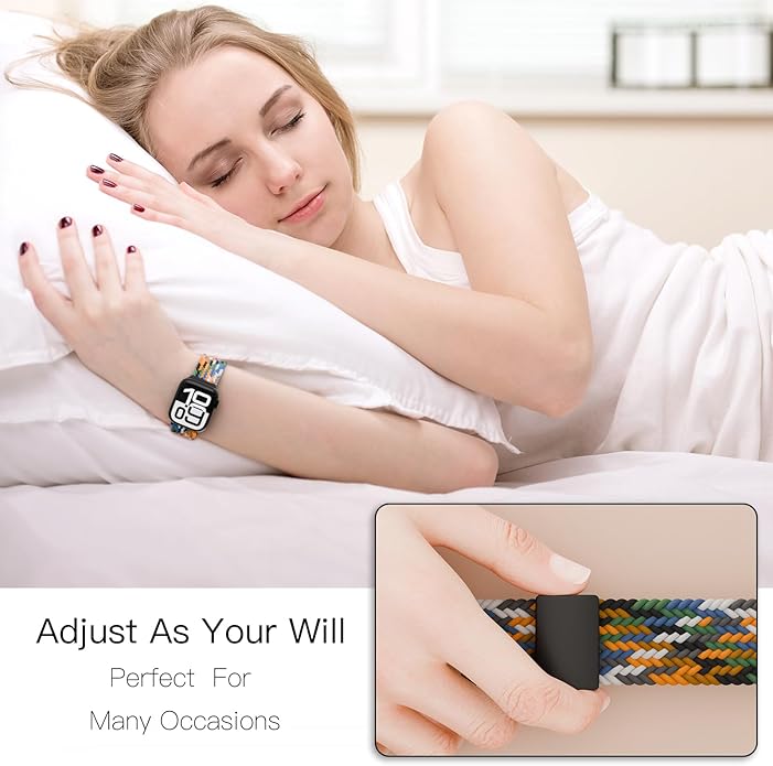 Magnetic Nylon Braided Band Compatible for Apple Watch Ultra2 Ultra 49mm 46mm 45mm 44mm 42mm 41mm 40mm 38mm Women Men ,Adjustable Elastic Sport Strap for iWatch Series10/9/8/7/6/5/4/3/2/1 SE - Image 3