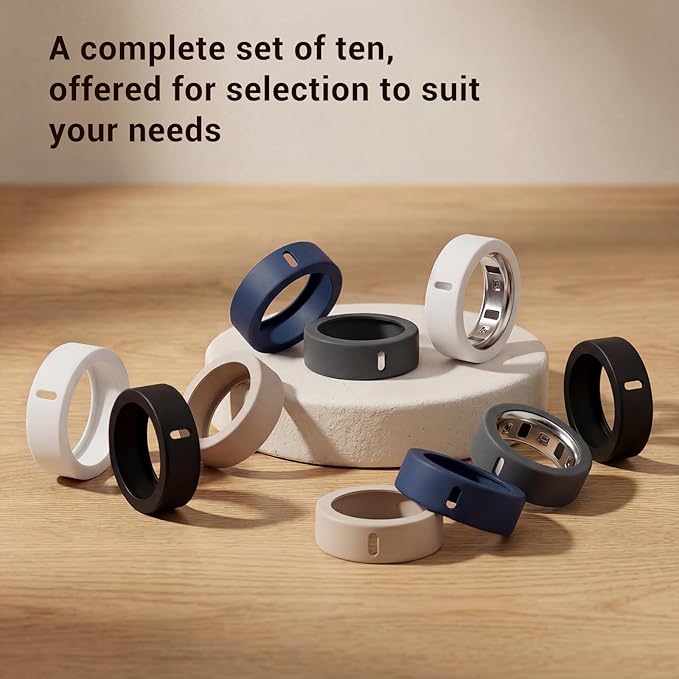 CoBak 10 Pack Silicone Ring Cover Compatible with Oura Ring Gen 4/4 Ceramic, Gen 3 Horizon/Heritage | Anti-Scratch Elastic Protector, Supports Charging with Cover On, Size S for 4/5/6/7/8/9 Men Women - Image 7