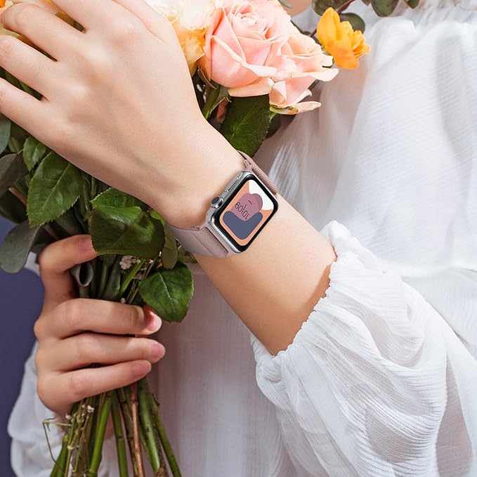 Stretchy Nylon Solo Loop Bands Compatible with Apple Watch 38mm 40mm 41mm 42mm 44mm 45mm 46mm 49mm Ultra 2 iWatch Series 11 10 9 8 7 SE 6 5 4 3 2 1 Strap,Sport Elastic Braided Women Men - Image 6