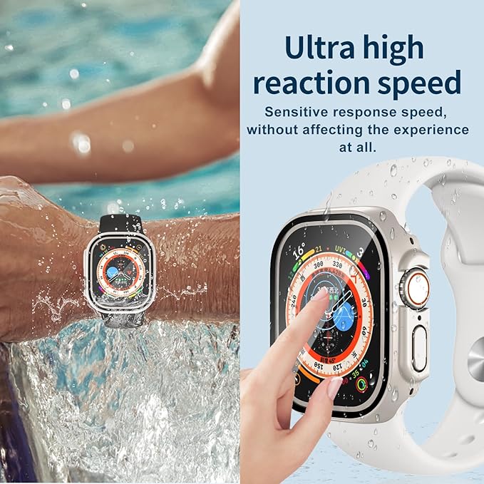 Waterproof Case for Apple Watch Ultra/Ultra 2 & 3 49mm,Built-in Tempered Glass Screen Protector,[Slim Guard PC Bumper] [Touch Sensitive] Full Protective Face Cover Compatible iWatch Accessories - Image 6