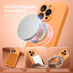 Magnetic for iPhone 16 Pro Case, Compatible with MagSafe, [Full Camera Protection][Screen Protector] Silicone Shockproof Protective Phone Case for iPhone 16 Pro 6.3", Cantaloupe - Image 2
