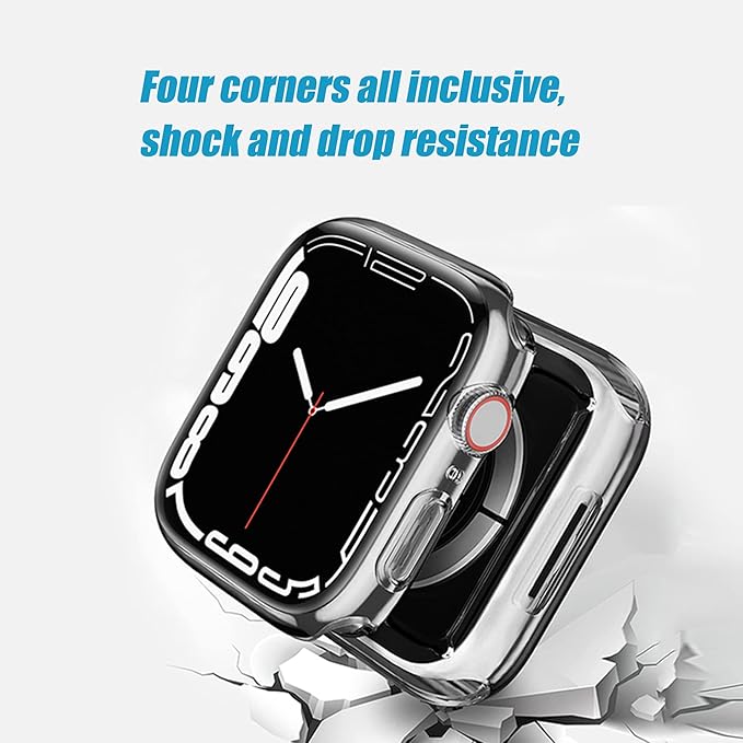Ailun for Apple Watch Series 9 & 8 & 7 Screen Protector Case [41mm], Ultra-Thin Hard PC Case Built in Tempered Glass for iWatch, Shockproof Cover with Button [2 Pack][Clear] - Image 3