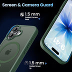 CACOE Magnetic Case for iPhone 17 6.3 inch-Compatible with MagSafe & Magnetic Car Phone Mount,Anti-Fingerprint TPU Thin Phone Cases Cover Protective Shockproof (Dark Green) - Image 4