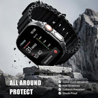 2 Pack Case for Apple Watch Screen Protector, Hard PC Case with Tempered Glass Protective Cover Guard Bumper, Slim Apple Watch Cover for iWatch Series Ultra 3 2 1 - Clear/Clear 49mm - Image 4
