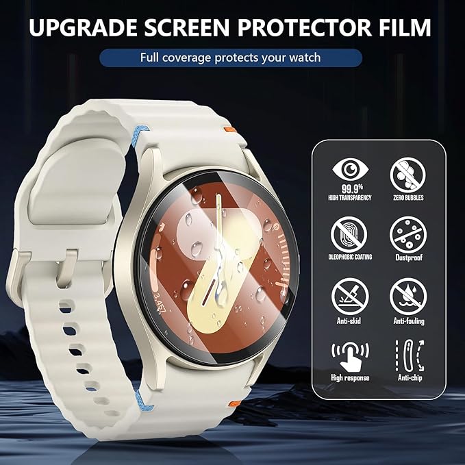 Suoman 4-Pack for Samsung Galaxy Watch 7/8 40mm (2024/2025) Tempered Glass Screen Protector,[Anti-Scratch] 9H Hardness protective film - Image 6