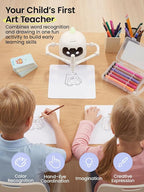 Grownsy Smart Drawing Robot for Kids, Light & Voice Guidance Education Toy with Scan, Doodle Bot with 150 Word Cards & 12 Color Pens, Montessori Painting Learning Toys for Kids Ages 3–8, Birthday Gift - Image 3