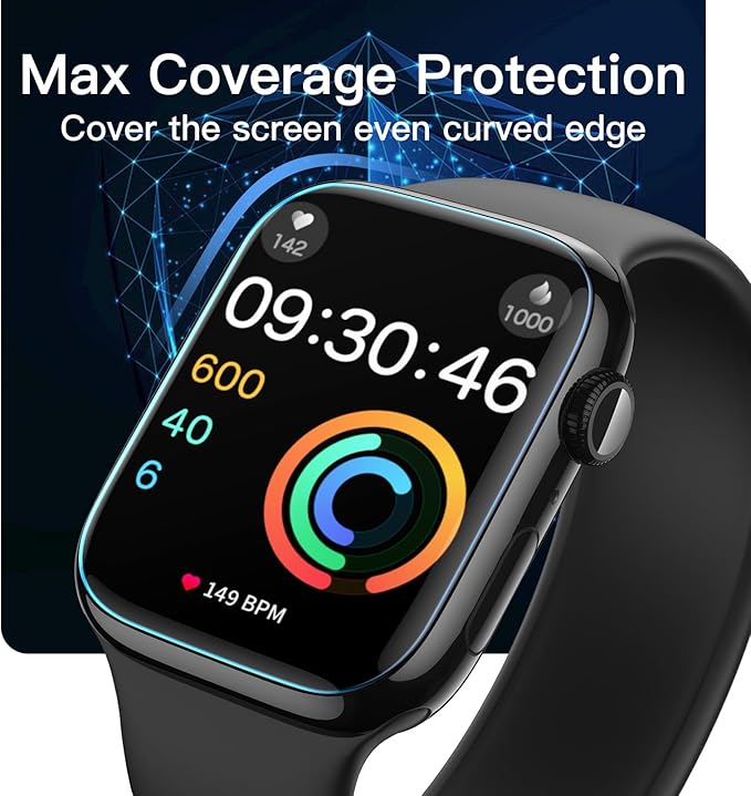 JETech Screen Protector for Apple Watch Series 11/10 46mm, Self-Healing Flexible TPU Film, Anti-Scratch HD Clear, 3-Pack - Image 5