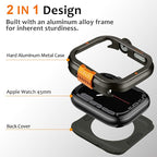 Amizee Metal Case Compatible with Apple Watch Series 9/8/7 45mm Case with Back Cover, Rugged Protective Bumper Cover for iWatch 45mm, Graphite - Image 3