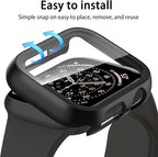 [6 Pack] Case for Apple Watch Series 9/8/7 41mm Screen Protector with Ultra-Thin Tempered Glass, Full Coverage Anti-Scratch Hard Face Cover for iWatch 41 mm - Image 3