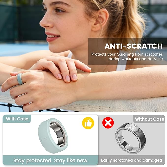 10 Pack Ring Cover Compatible with Oura Ring Gen 4/4 Ceramic/Gen 3, Ultra-Thin Anti-Scratch Silicone Ring Protector for Women Men Gym Workout, Charge Without Removal, Upgraded Inner Grip - Image 5
