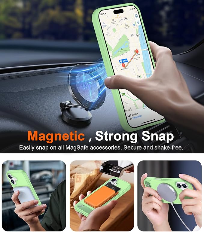 Temdan Magnetic Compatible with iPhone 16 Plus Case, [Built-in Invisible Kickstand][Compatible with MagSafe][Military Grade Shockproof] Slim Translucent Matte Phone Case for iPhone 16 Plus 6.7" - Image 6