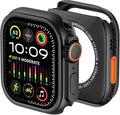 amBand 3 in 1 Metal Case Compatible with Apple Watch Series SE 3/SE 2/SE 6/5/4 44mm, W1 Protector Rugged Bumper with Watch Crown + Back Cover, Black by amBand