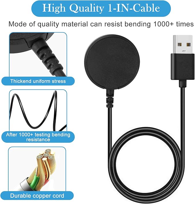Magnetic Charger for Samsung Galaxy Watch Ultra/FE/8/8 Classic/7/6/6 Classic/5/5 Pro/4/4 Classic/3/Active 2/Active with Fast Charging Cable (1 m) - Image 2