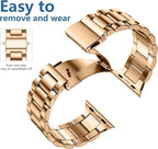 Lerobo Compatible with Apple Watch Band 44mm 42mm 40mm 38mm 41mm 45mm 46m 49mm, Solid Stainless Steel Metal Band with 2 Pack Protective Cover Case for iWtach Series 11 10 9 8 7 6 5 4 3 SE Ultra Men Women - Image 2