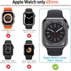 Suoman 2-Pack for Apple Watch Series 9/8/7/6/5/4/Series SE/SE 2 45mm All-Around Screen Protector Case, Tempered Glass Screen Protector Case Ultra-Thin for iWatch 45mm Protection Cover - Clear - Image 2
