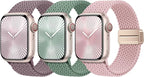 Braided Stretchy Bands Compatible with Apple Watch Bands 40mm 44mm 38mm 41mm 42mm 45mm 46mm 49mm Women Men, Soft Nylon Sport Strap with Magnetic Clasp for iWatch Series 11 10 9 8 SE 7 6 5 4 3 2 Ultra by JKD-CustomMetalBands
