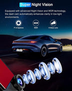 Dash Cam Front and Rear 5GHz WiFi Dashcam with CPL, 4K+1080P Dual Dash Camera for Cars, 3.69" IPS Screen Dashcam with 64GB SD Card, App Control, 24H Parking Mode, Super Night Vision, Loop Recording - Image 5