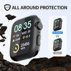 2 Pack Tempered Glass Case Compatible for Apple Watch, Hard PC Screen Protector Overall Protection Lightweight Scratch (Black(2-Pack), 38mm) - Image 5