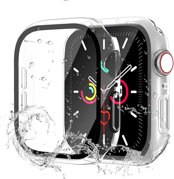 Waterproof Case for Apple Watch Series 3/2/1 42mm, Built-in Screen Protector with Tempered Glass [Touch Sensitive] Cover for iWatch S3/S2/S1 Accessories 42mm, Clear by idudu