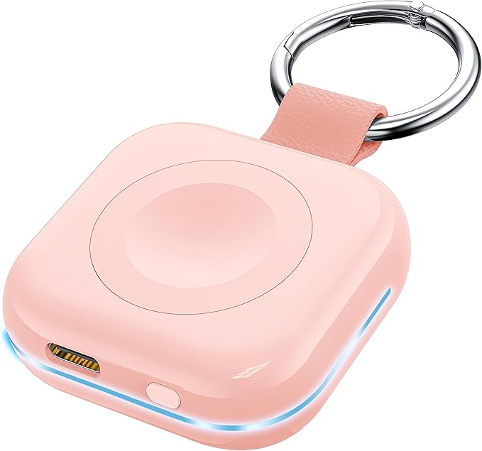 HUOTO Portable Wireless Charger for Apple Watch Accessories,for Apple Watch Series 11/10/9/8/UItra 2/UItra/7/6/5/4/3/2/SE,Compact Magnetic iWatch Charger 1200mAh Power Bank Keychain Travel Style Gift by HUOTO