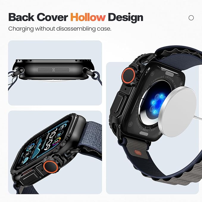 Goton Aluminum Alloy Case for Apple Watch Series 11/10 42mm, Ultra-Style Metal Bumper Protector with Ceramic Back, Shockproof Cover for Business & Daily Use - Image 5