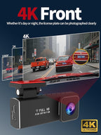 Dash Cam Front and Rear, 4K+1080P Full HD Dash Camera for Cars, with 64GB Card, Loop Recording, G-Sensor, Night Vision, 24H Parking Mode, Built in WiFi, App Control, 1.47" Screen - Image 2