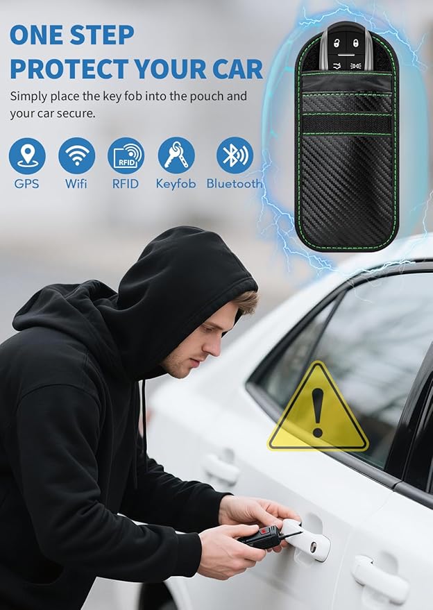 Faraday Key Fob Protector, 2 Pack Faraday Bags for Car Keys, Safe Key Pouch for Car RFID Key Fob Protector, Signal Blocking Case - Image 4