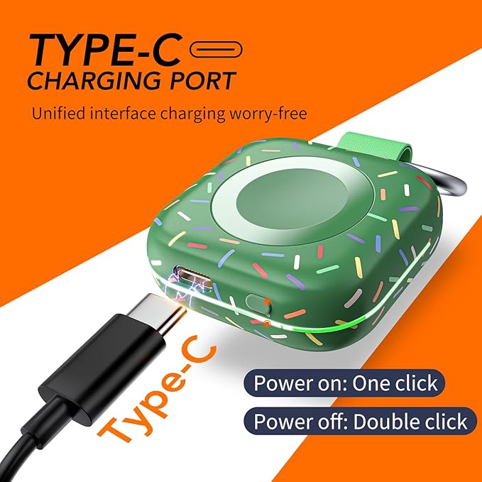 Portable Wireless Charger for Apple Watch Series 10/9/8/UItra/7/6/5/4/3/2/SE/Nike,Compact Travel Purse Essentials Magnetic iWatch Charger 1200mAh Extra Power Bank Keychain Style - Image 4