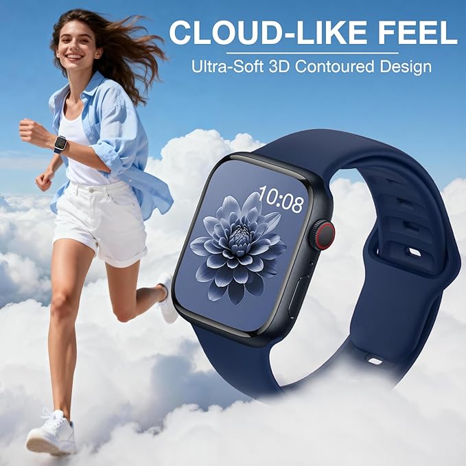 10 Pack Silicone Bands Compatible with Apple Watch 38mm 40mm 41mm 42mm 44mm 45mm 46mm 49mm Women Men, Soft Waterproof Replacement Wrist Sport Band for iWatch Series 11 10 9 8 7 6 5 4 3 2 1 SE Ultra - Image 5