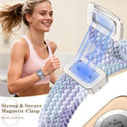 Dirrelo Braided Magnetic Stretchy Nylon Band Compatible for Apple Watch Bands Women 40/41/38/42/44/45/46/49mm, Designer Dressy Infinity Elastic Strap for iWatch Series 11 10 9 8 7 6 5 4 SE/Ultra 3 2 1 - Image 4