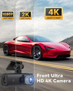 Dash Cam 4K Front, Ultra HD Dash Camera for Cars, 1.47''IPS Screen Mini Car Camera with APP Control, Built-in Wi-Fi & G-Sensor, 24H Parking Mode, Night Vision, WDR, Loop Recording, Support 256GB Max - Image 4